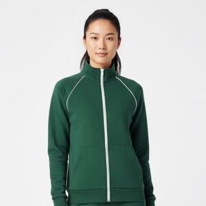 American Apparel green Canvas - Full-Zip Fleece Cadet Collar Jacket with Piping